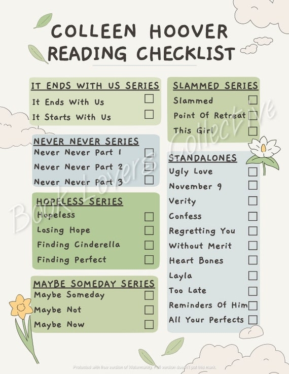 Updated List Of Colleen Hoover Books In Order Checklist 58 OFF