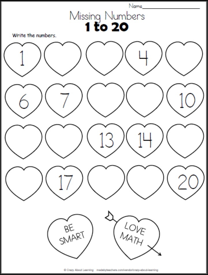 Valentine Printable Worksheets Free Kindergarten Worksheets