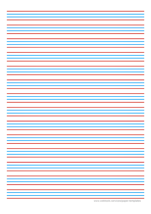 Webtools Four Lines English Alphabet Writing Paper Template