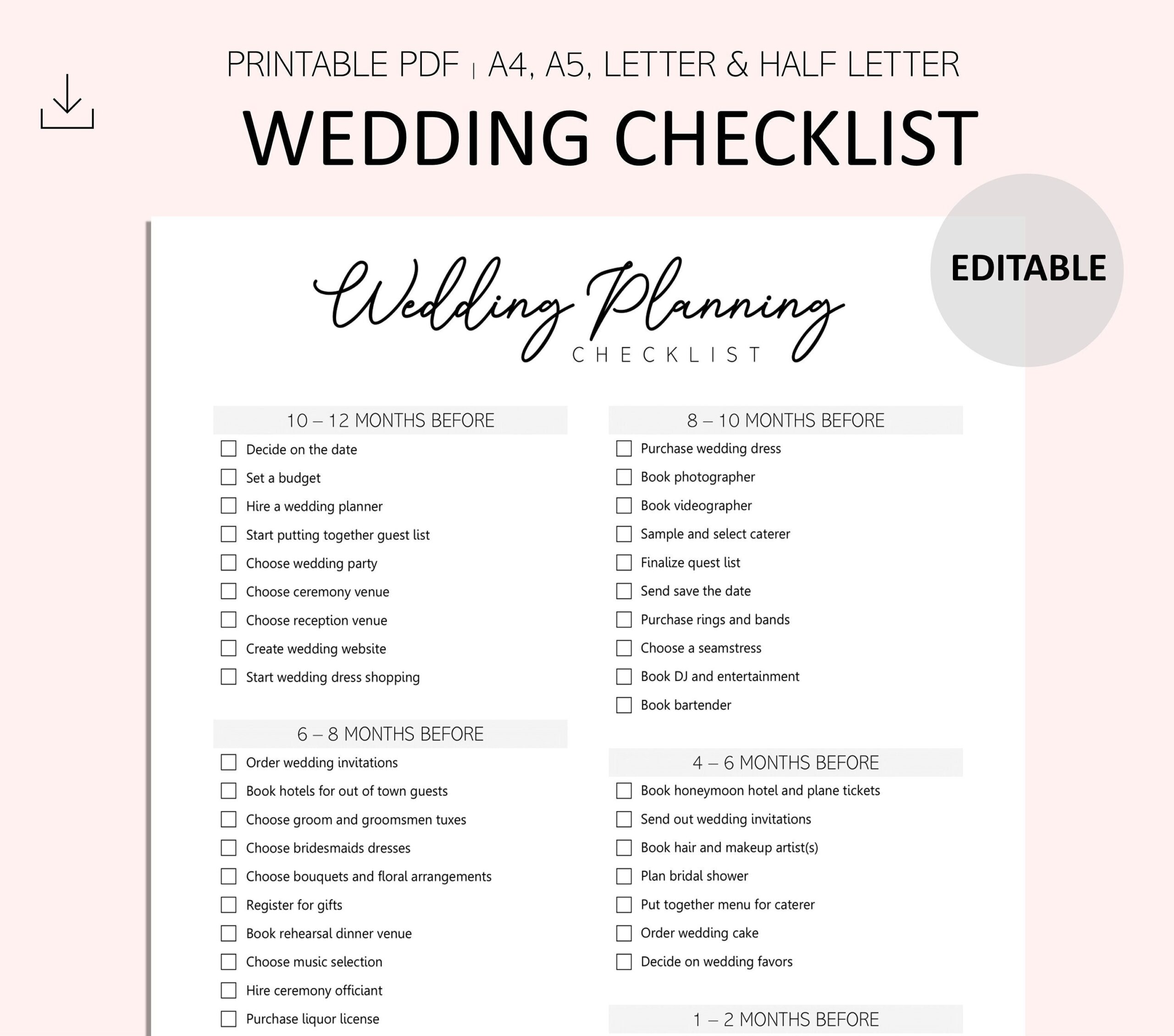 Wedding To Do List Pdf Wedding Blog