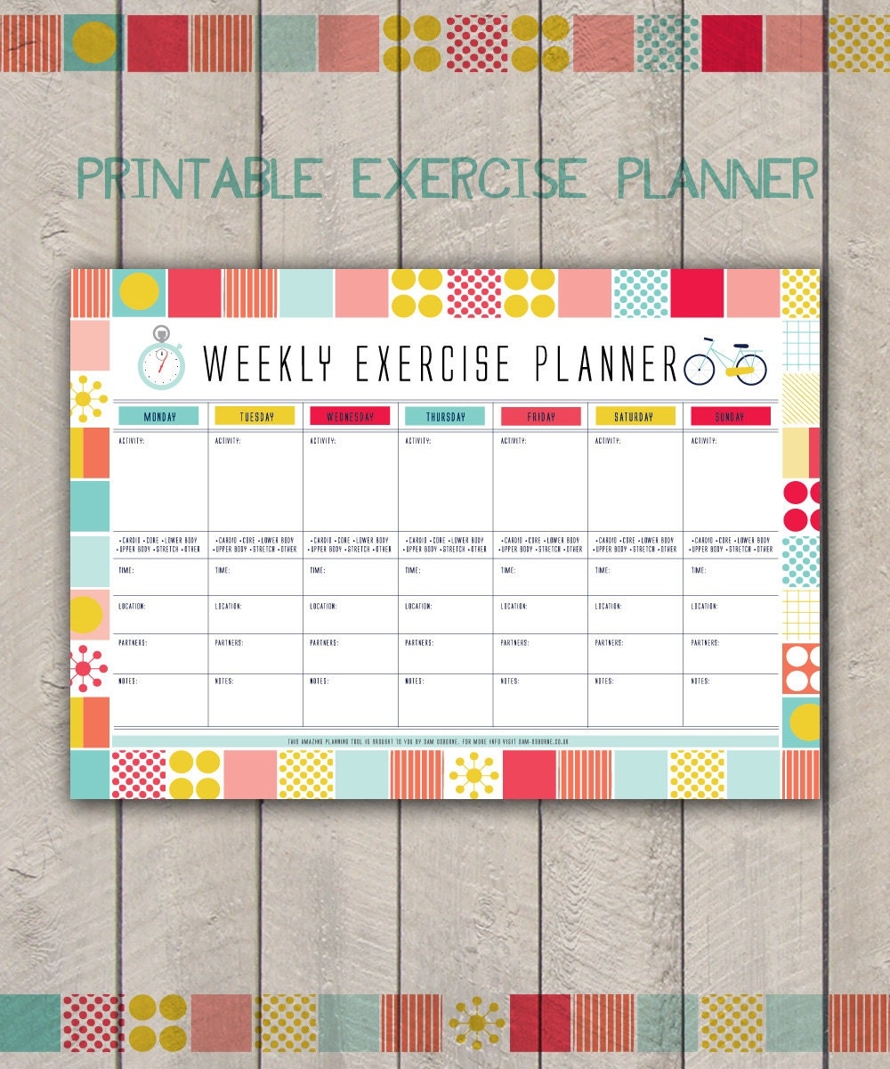 Weekly Fitness Planner Printable