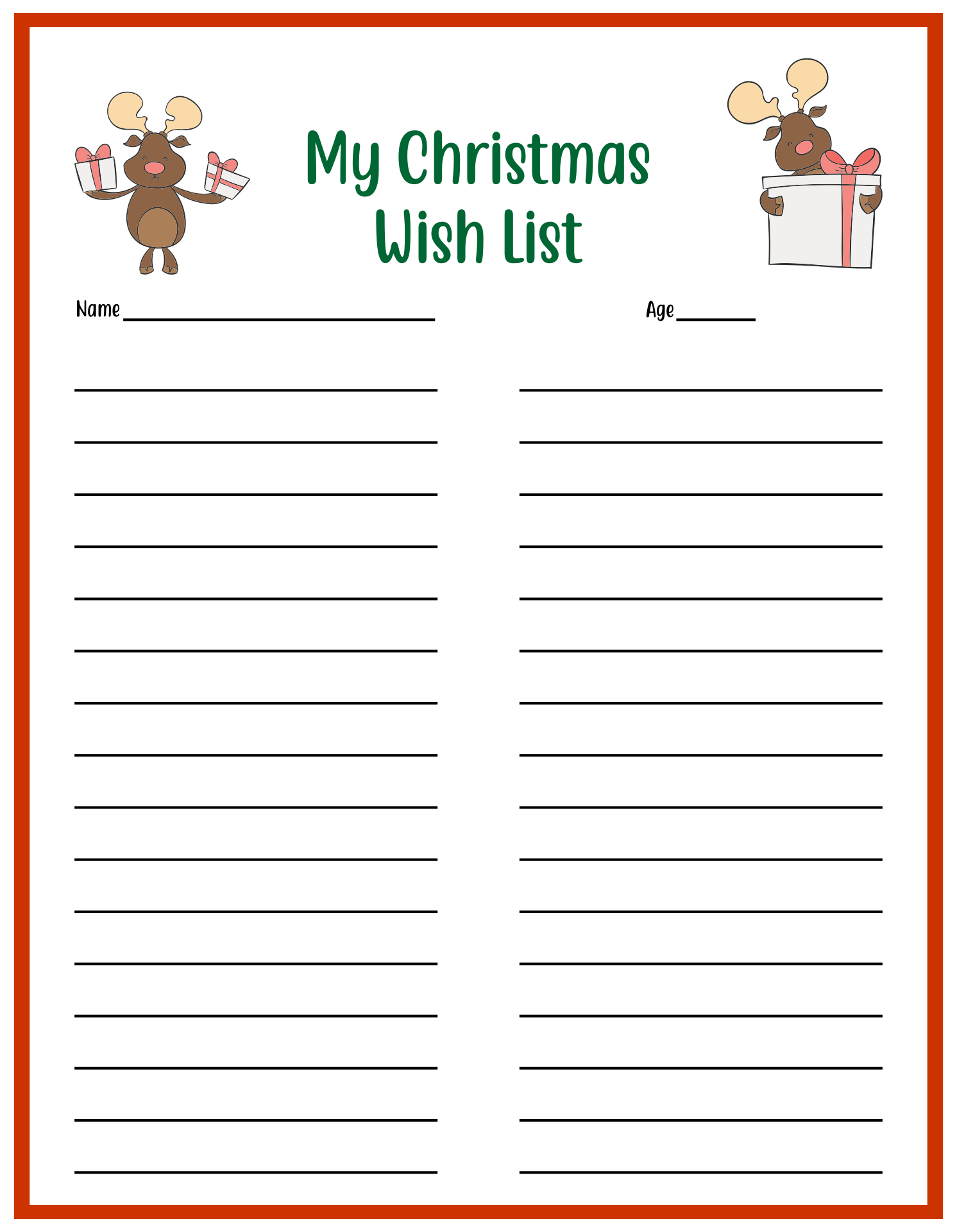 Wish List 6 Free PDF Printables Printablee